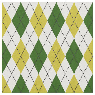 Grünes und gelbes Rauten-Muster Stoff