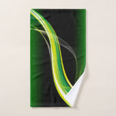 Grünes und gelbes Set mit wirbelnden Linien Badeha (Handtuch)