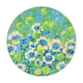 Grünes und gelbes Sommertablett Schneidebrett