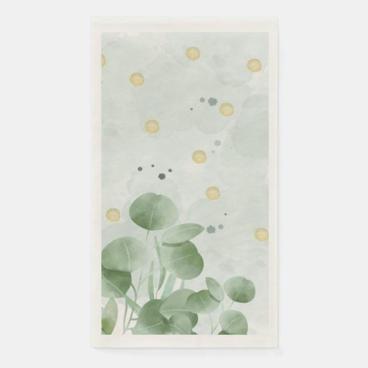 Grünes und goldenes Blatt Serviette (Vorderseite)