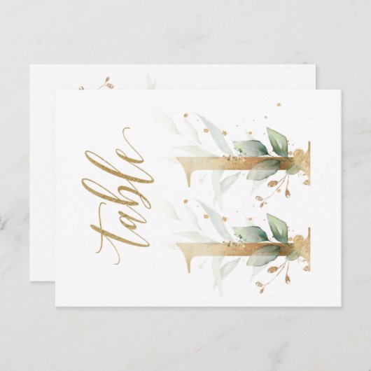 Grünes und goldenes Blattwerk, Tabelle 11, Tischnu Postkarte (Vorne/Hinten)