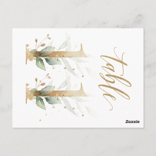 Grünes und goldenes Blattwerk, Tabelle 11, Tischnu Postkarte (Rückseite)