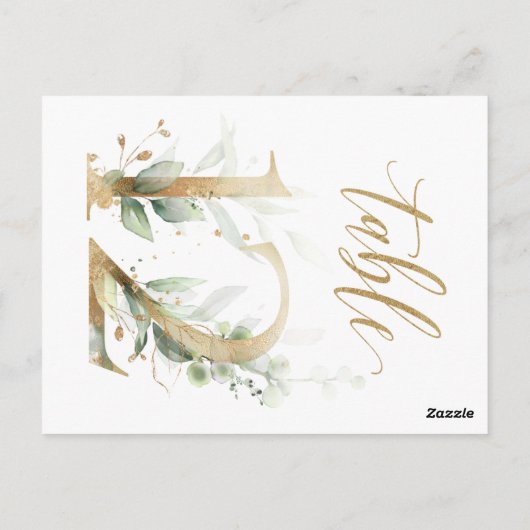 Grünes und goldenes Blattwerk, Tabelle 12, Tischnu Postkarte (Rückseite)