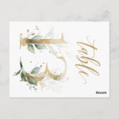 Grünes und goldenes Blattwerk, Tabelle 13, Tischnu Postkarte (Rückseite)