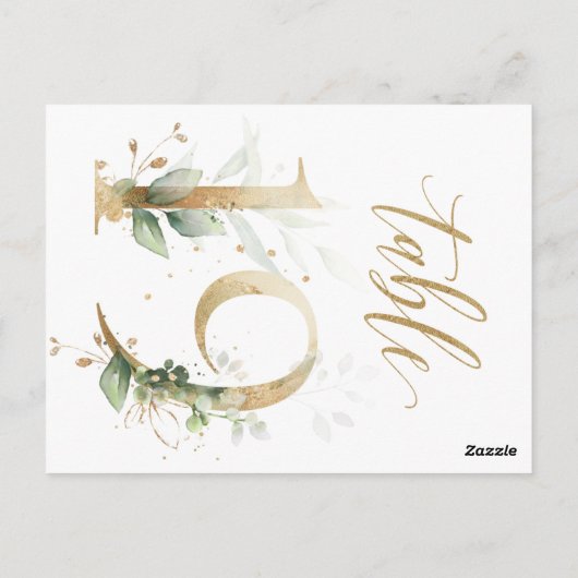 Grünes und goldenes Blattwerk, Tabelle 19, Tischnu Postkarte (Rückseite)