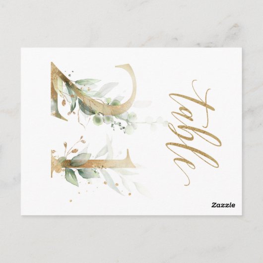 Grünes und goldenes Blattwerk, Tabelle 21, Tischnu Postkarte (Rückseite)