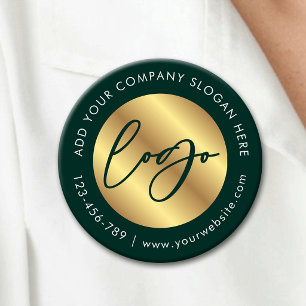 Grünes und goldenes Logo Corporate Business Werbea Button
