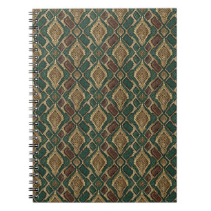 Grünes und goldenes Schlangenhaut-Muster - Tierdru Notizblock