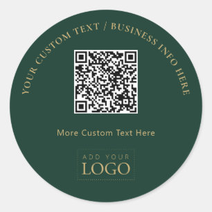 Grünes und goldenes Werbe-Logo QR-Code für Unterne Runder Aufkleber
