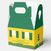 Grünes und goldfarbenes Haus Geschenkschachtel (Geöffnet)