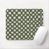Grünes und graues Schachbrettmuster Stilvoll Mousepad (Mit Mouse)