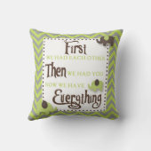 Grünes und graues Zickzack Kissen (Rückseite)