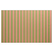 Grünes und lachsfarbenes Streifenmuster Stoff (Fat Quarter (45,7 x 55,9 cm))