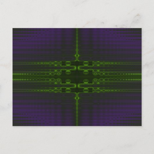 Grünes und Lila abstraktes Design Postkarte (Vorderseite)