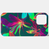 Grünes und Lila Blumenmuster Case-Mate iPhone Hülle (Rückseite (Horizontal))