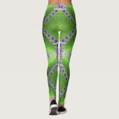 Grünes und Lila Design Leggings (Rückseite)