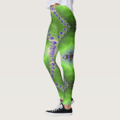 Grünes und Lila Design Leggings (Links)