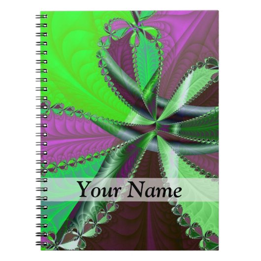 Grünes und lila Fraktal Notizblock (Vorderseite)