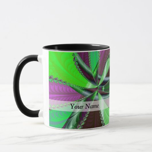 Grünes und lila Fraktal Tasse (Links)