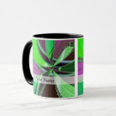 Grünes und lila Fraktal Tasse (Vorderseite Links)