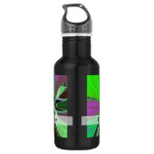 Grünes und lila Fraktal Trinkflasche (Rückseite)