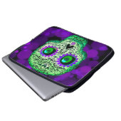 Grünes und Lila Glühen Laptopschutzhülle (Vorne Knopf)