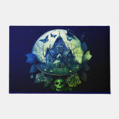 Grünes und Lila Gotisches Spuk Haus Fußmatte (Vorderseite)