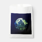 Grünes und Lila Gotisches Spuk Haus Geschenktütchen (Vorderseite)