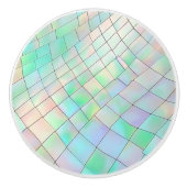 Grünes und Lila Holografisches Muster Keramikknauf (Vorderseite)