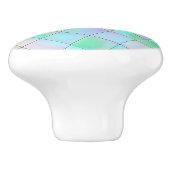 Grünes und Lila Holografisches Muster Keramikknauf (Seitenansicht)