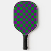 GRÜNES UND LILA MARDI GRAS ÜBERPRÜFT PATTERIUM PICKLEBALL SCHLÄGER (Rückseite)