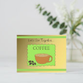 Grünes und Mocha-Kaffeedesign Postkarte (Stehend Vorderseite)