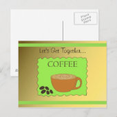 Grünes und Mocha-Kaffeedesign Postkarte (Vorne/Hinten)