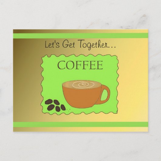 Grünes und Mocha-Kaffeedesign Postkarte (Vorderseite)