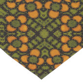 Grünes und orange Blumenmuster Großer Tischläufer (Ecke)