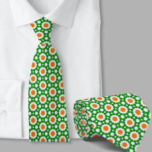 Grünes und oranges geometrisches irisches Muster Krawatte