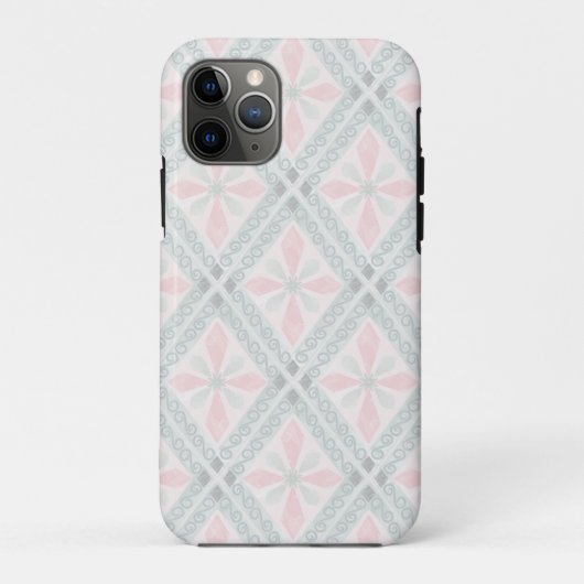 Grünes und rosa Pastell-Diamantmuster Case-Mate iPhone Hülle (Rückseite)