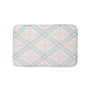 Grünes und rosa pastellfarbenes Diamantmuster Badematte
