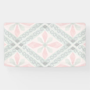 Grünes und rosa pastellfarbenes Diamantmuster Banner