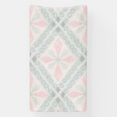 Grünes und rosa pastellfarbenes Diamantmuster Banner (Vertikal)