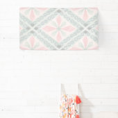 Grünes und rosa pastellfarbenes Diamantmuster Banner (InSitu)