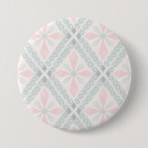 Grünes und rosa pastellfarbenes Diamantmuster Button