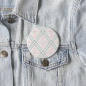 Grünes und rosa pastellfarbenes Diamantmuster Button (Beispiel)