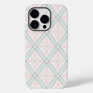 Grünes und rosa pastellfarbenes Diamantmuster Case-Mate iPhone 14 Pro Hülle