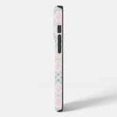Grünes und rosa pastellfarbenes Diamantmuster Case-Mate iPhone Hülle (Rückseite / Links)