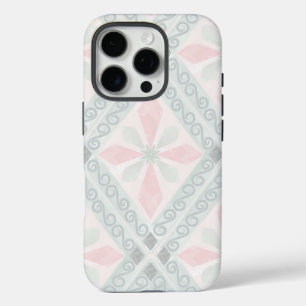 Grünes und rosa pastellfarbenes Diamantmuster iPhone 16 Pro Hülle