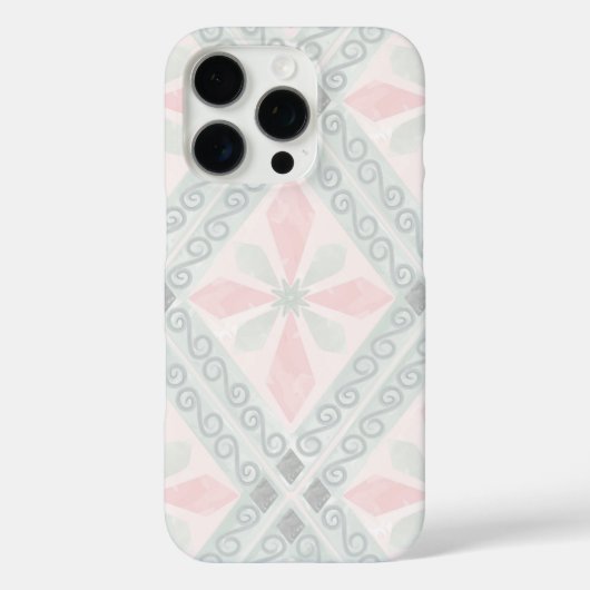 Grünes und rosa pastellfarbenes Diamantmuster Case-Mate iPhone Hülle (Rückseite)