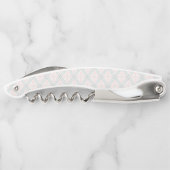 Grünes und rosa pastellfarbenes Diamantmuster Kellnermesser (Rückseite)