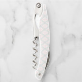 Grünes und rosa pastellfarbenes Diamantmuster Kellnermesser (Vorderseite)