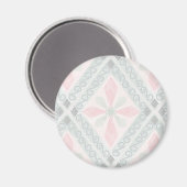 Grünes und rosa pastellfarbenes Diamantmuster Magnet (Vorderseite/Rückseite)